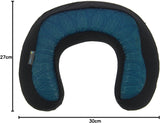 Kine Travel 169803 Żelowa poduszka pod szyję Zatwierdzona przez fizjoterapeutę Ergonomiczna poduszka podróżna Czarno-niebieskie poduszki podróżne Naty Shop