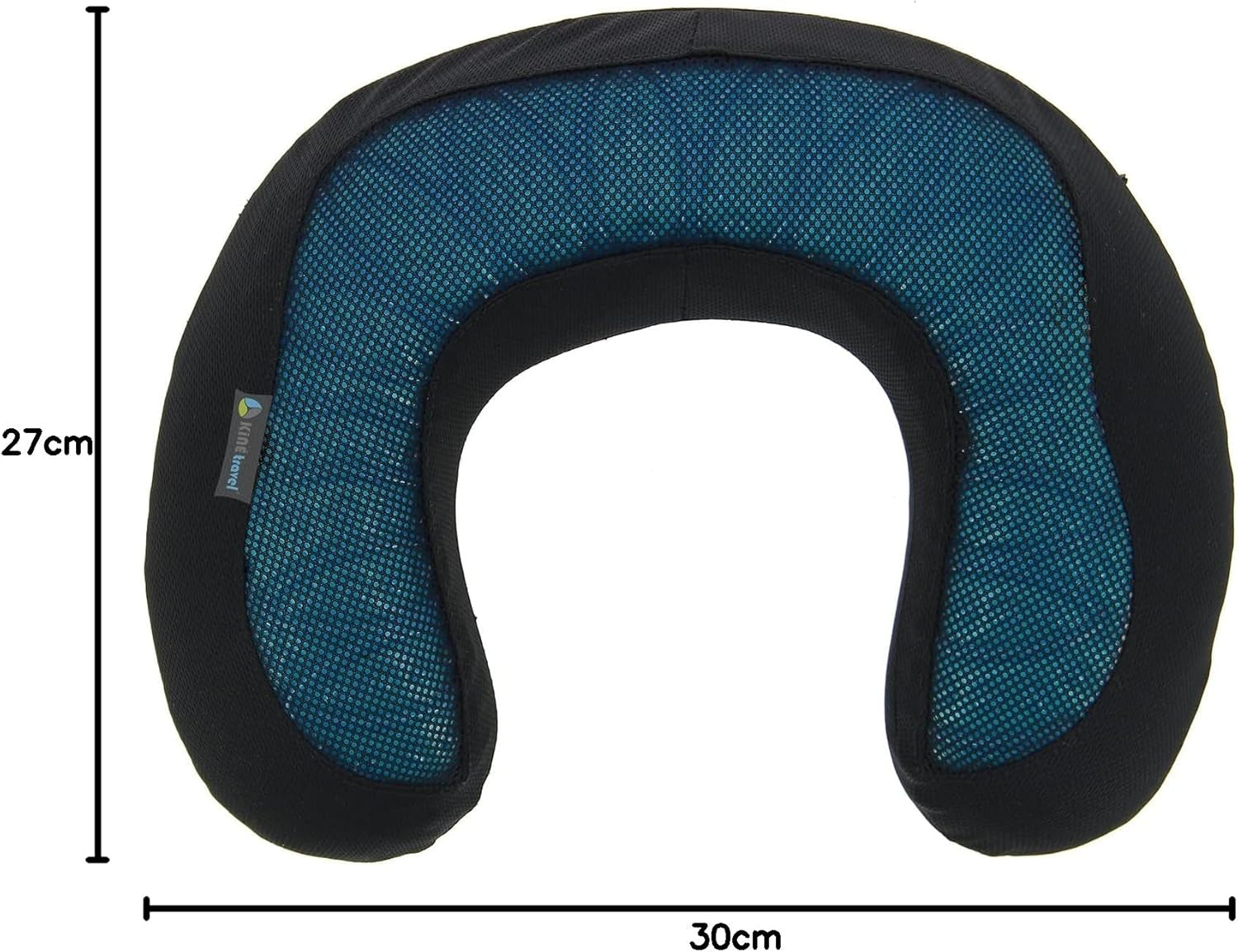 Kine Travel 169803 Żelowa poduszka pod szyję Zatwierdzona przez fizjoterapeutę Ergonomiczna poduszka podróżna Czarno-niebieskie poduszki podróżne Naty Shop