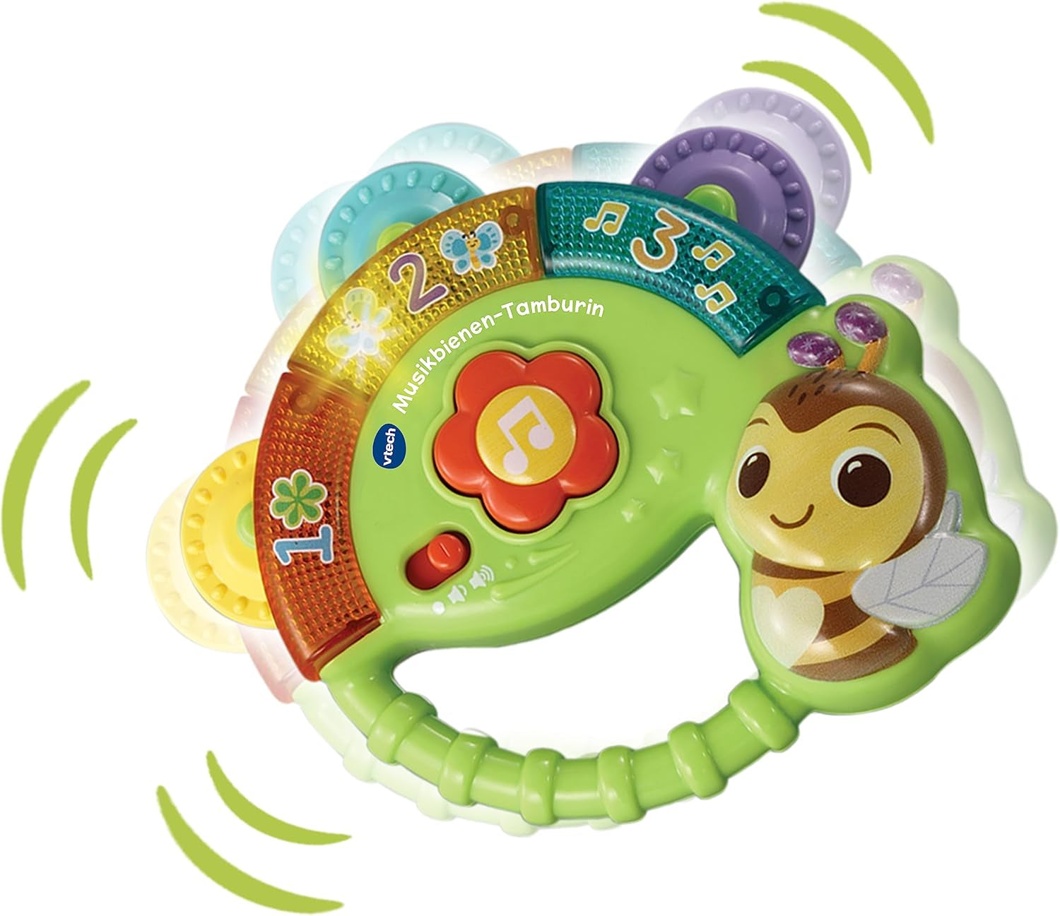 Tamburyn Vtech Baby Musical Bee - Zabawka muzyczna z cyframi, zabawnymi dźwiękami, zdaniami i piosenkami - Dla dzieci w wieku 3-36 miesięcy Baby Toys Naty Shop