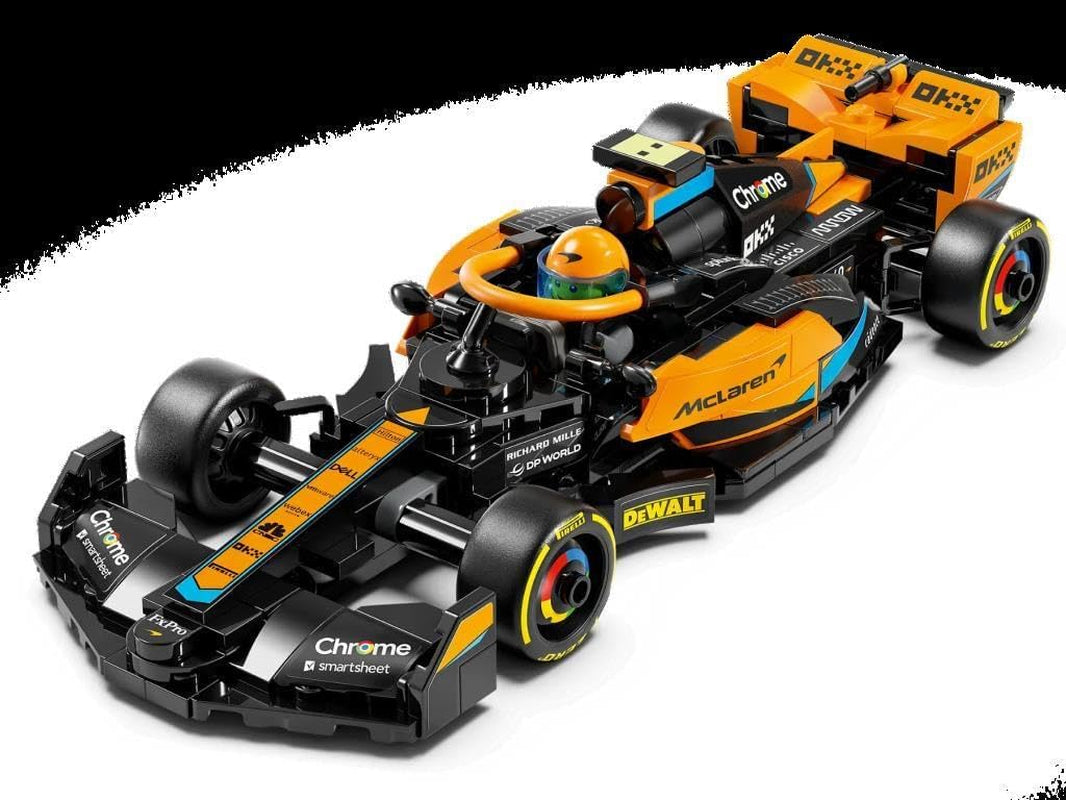 LEGO Speed Champions Samochód wyścigowy Formuły 1 Mclaren 2023, zabawka dla chłopców i dziewcząt w wieku powyżej 9 lat, którzy lubią bawić się samodzielnie, model pojazdu do zbudowania, wystrój pokoju dziecięcego 76919 Zestawy do budowania Besuche den LEGO-Store