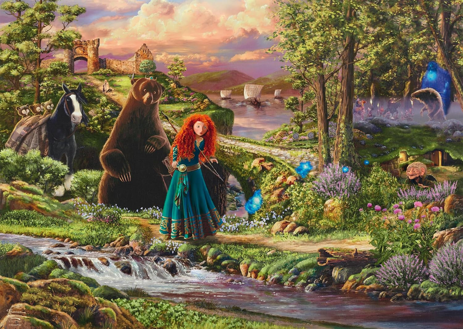 Schmidt Spiele 58039 Disney, Brave, Merida, Thomas Kinkade, układanka 1000 elementów, wielokolorowe Puzzle Naty Shop