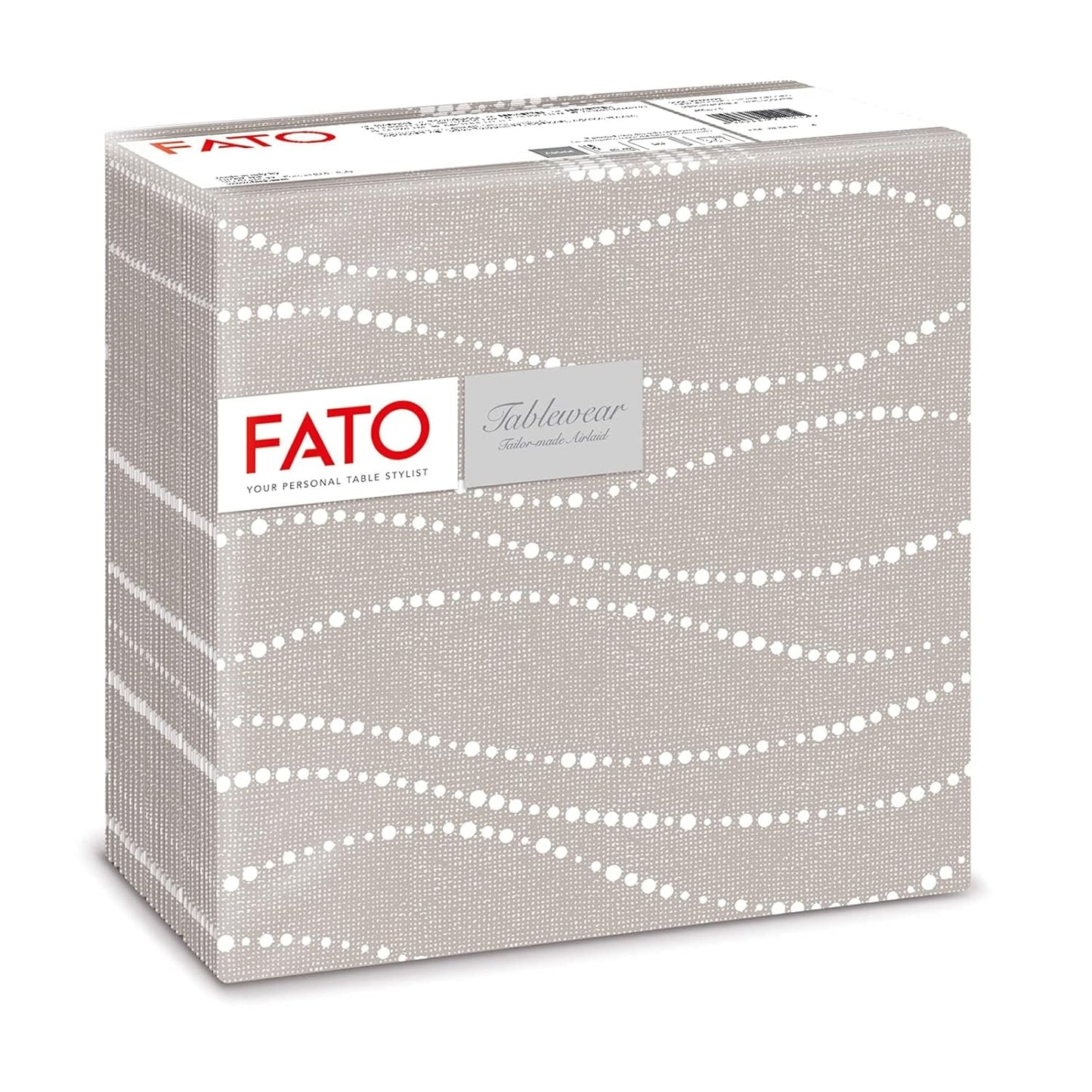 Fato - Serwetki papierowe suche, airlaid, efekt tekstylny, opakowanie 50 serwetek, 40X40 złożone w formacie 4, Tropicana Decor