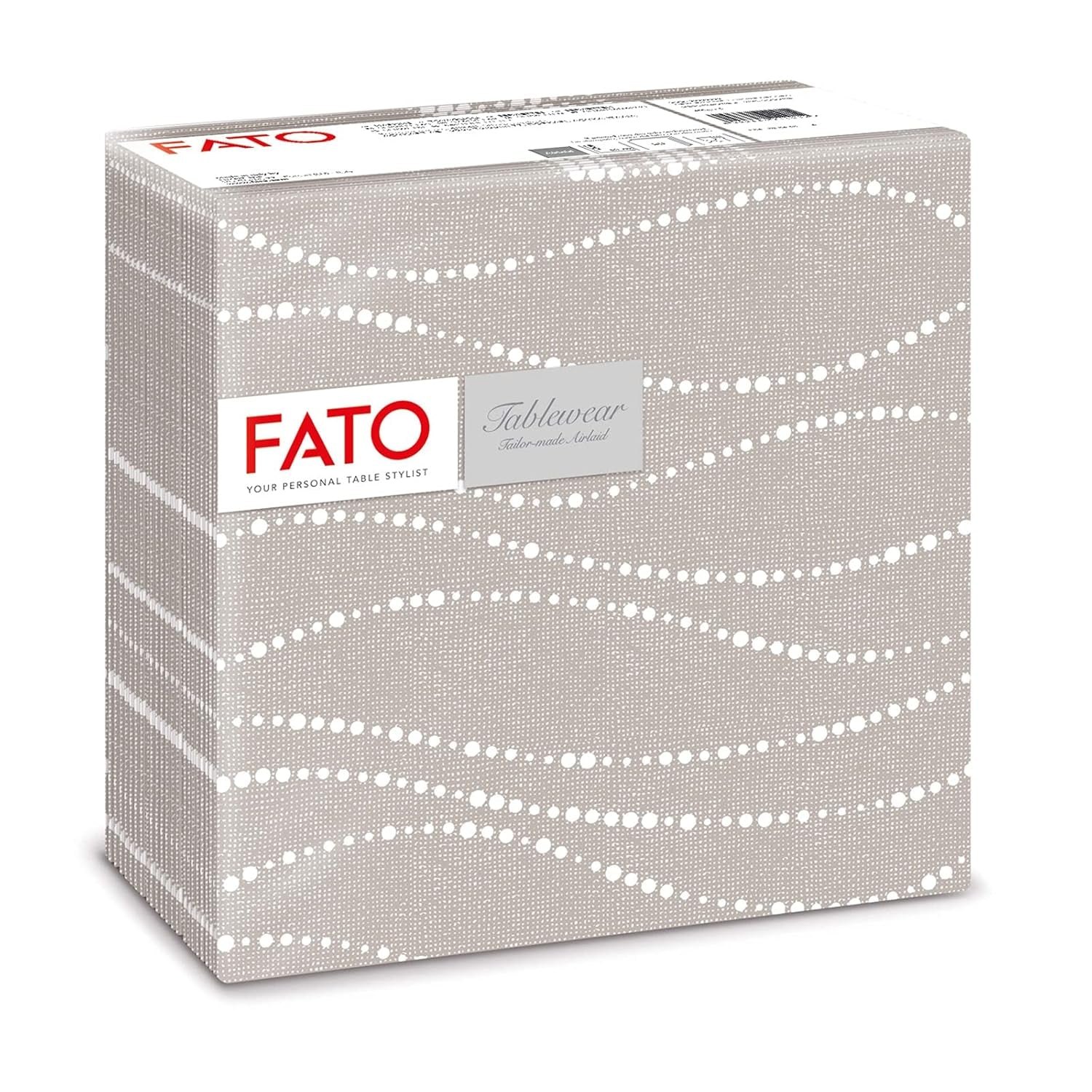 Fato - Serwetki papierowe suche, airlaid, efekt tekstylny, opakowanie 50 serwetek, 40X40 złożone w formacie 4, Tropicana Decor