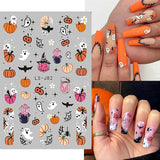 Nagelsticker Halloween, 8 Blätter Halloween Nagelsticker, Kürbis naklejka na paznokcie, zdobienia paznokci, Nagel Charms, Nagel Zubehör, Nageldesign, Boże Narodzenie (typ A)