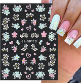 5D Geprägte Blume Nagelsticker Nagelfolie Selbstklebend Acryl Geschnitzte Blumen Nagelaufkleber Schmetterling Naklejka na paznokcie Blütenblätter Nageldesign Aufkleber Nägel Zubehör Kwiatowe naklejki na paznokcie