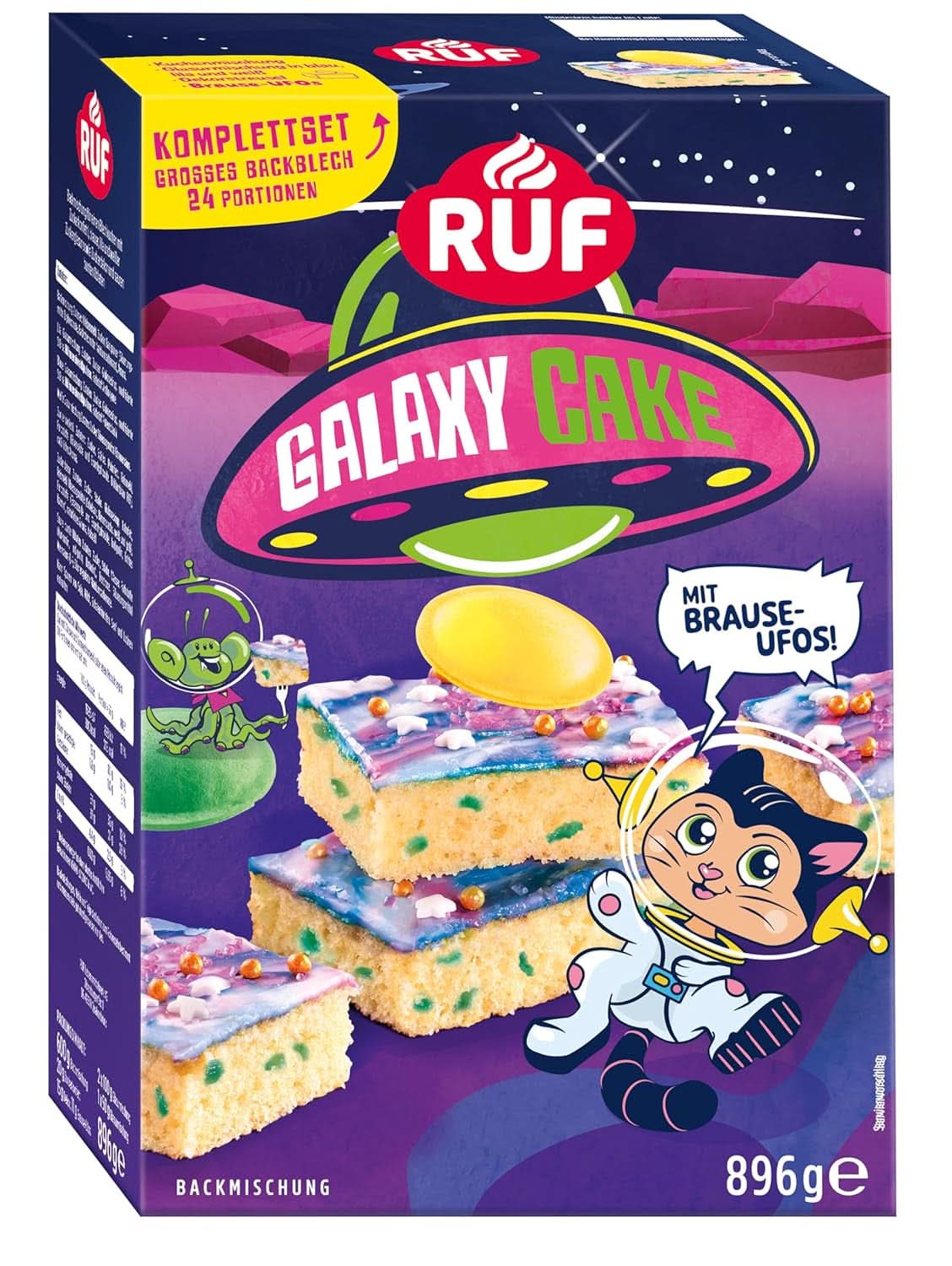 Mieszanka ciast RUF, różne kolory Glazury i dekoracje Naty Shop 896 gramów Ciasto Galaxy