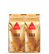 Delta Cafés - Kaffeebohnen Gold - 2 opakowania po 1 kg - Intensität 12 - Vollmundige Arabica-Röstkaffebohnenmischung - Sehr aromaticisch mit Noten von Honig und Reifen Früchten
