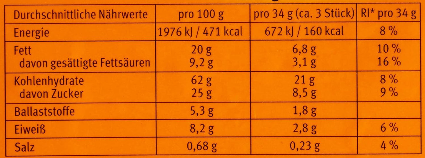 Bahlsen Hobbits Crunchy – opakowanie 18 sztuk – pudełko do przechowywania – pełnoziarniste ciasteczka owsiane o wysokiej zawartości błonnika (18 x 250 g)