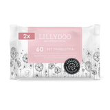 LILLYDOO Zielone chusteczki nawilżane, 600 szt. (10 x 60), odporne na rozdarcia chusteczki w 100% wolne od plastiku - bezzapachowe, delikatne i naturalne, delikatnie oczyszczają wrażliwą skórę, testowane dermatologicznie