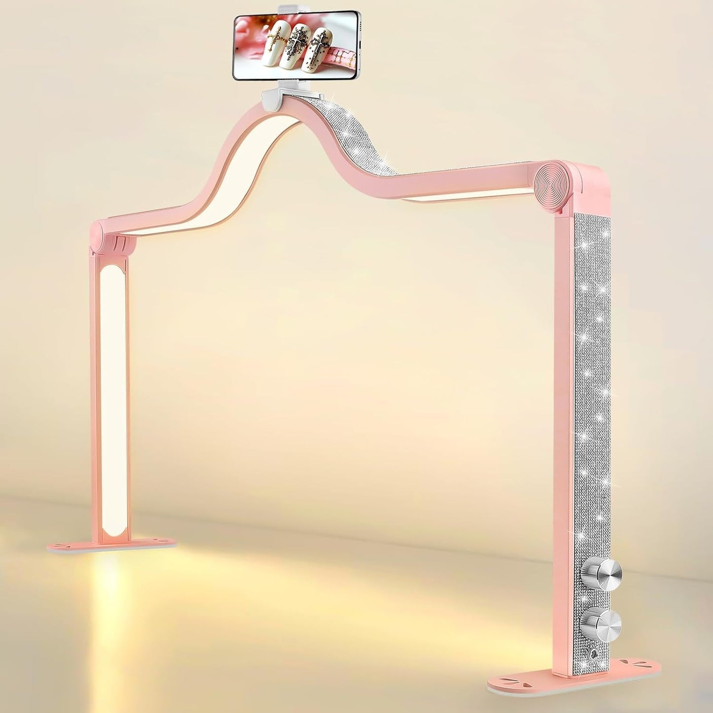 Kalolary Lampadaire, Lash Lumière Pour Extensions De Cils Regglable À 360°, 3000K-6000K Lampa Demi-Lune, Lamp De Beauté (lampa półksiężycowa)