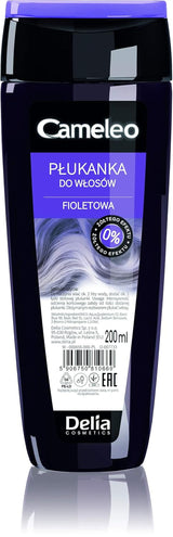 Cameleo - Różowy tonik do włosów z wodą różaną Bez żółtego odcienia Półtrwała koloryzacja włosów - Do włosów blond i siwych - Koloryzacja i pielęgnacja - Bez parabenów | 200 ml Farba do włosów Naty Shop Stara wersja - Fioletowy 200 Ml (1 opakowanie)