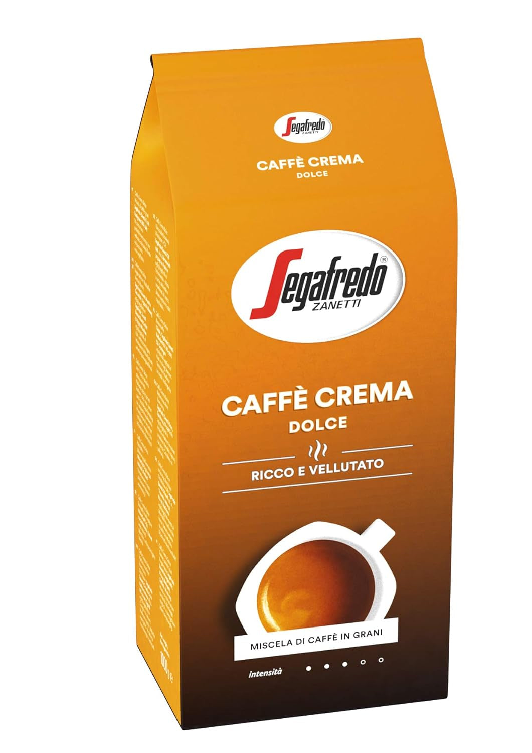 Segafredo Zanetti Caffè Crema Dolce - Całe ziarna (opakowanie 1 kg) - Pasuje do Caffè Crema - Kawa ziarnista jasno i średnio palona o łagodnym i zrównoważonym smaku (2 opakowania)