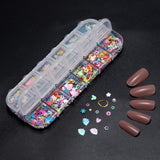 7 Boxen Strasssteine ​​​​Nägel, zestaw do zdobienia paznokci Strass Nagelglitzer Paillettes Nagel-Edelsteinen Kristalle Perlen Diamanten Metall Nieten Für DIY Dekoration Nageldesign (wielokolorowy)