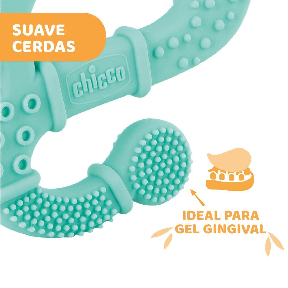 Chicco Soft&Clean gryzak jaszczurka, niebieska, 2M+