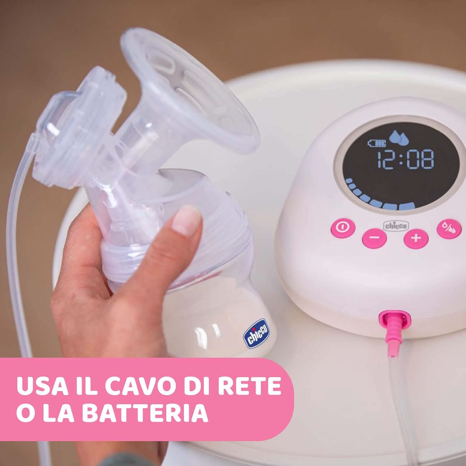 Laktator elektryczny Chicco z fazami stymulacji i ekstrakcji, 10 poziomów intensywności, wygodny i szybki, ergonomiczny kształt, z pochylonym smoczkiem i szczelną nasadką, biały, 150 ml Akcesoria Żywność i karmienie piersią Bebe Naty Shop