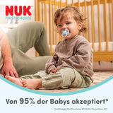 Klasyczne smoczki na dzień i na noc NUK First Choice dla niemowląt | 6-18 miesięcy | Smoczki ortodontyczne świecące w ciemności | 95% akceptacji przez dzieci** | Niebieski | Opakowanie 2