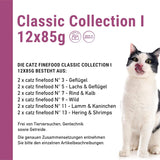 Catz Finefood Classic Collection Mixed Pack Mokra karma dla kotów - Wyśmienita karma mokra dla Twojego kota, bez zbóż i bez cukru, o dużej zawartości mięsa, 24 saszetki x 85g