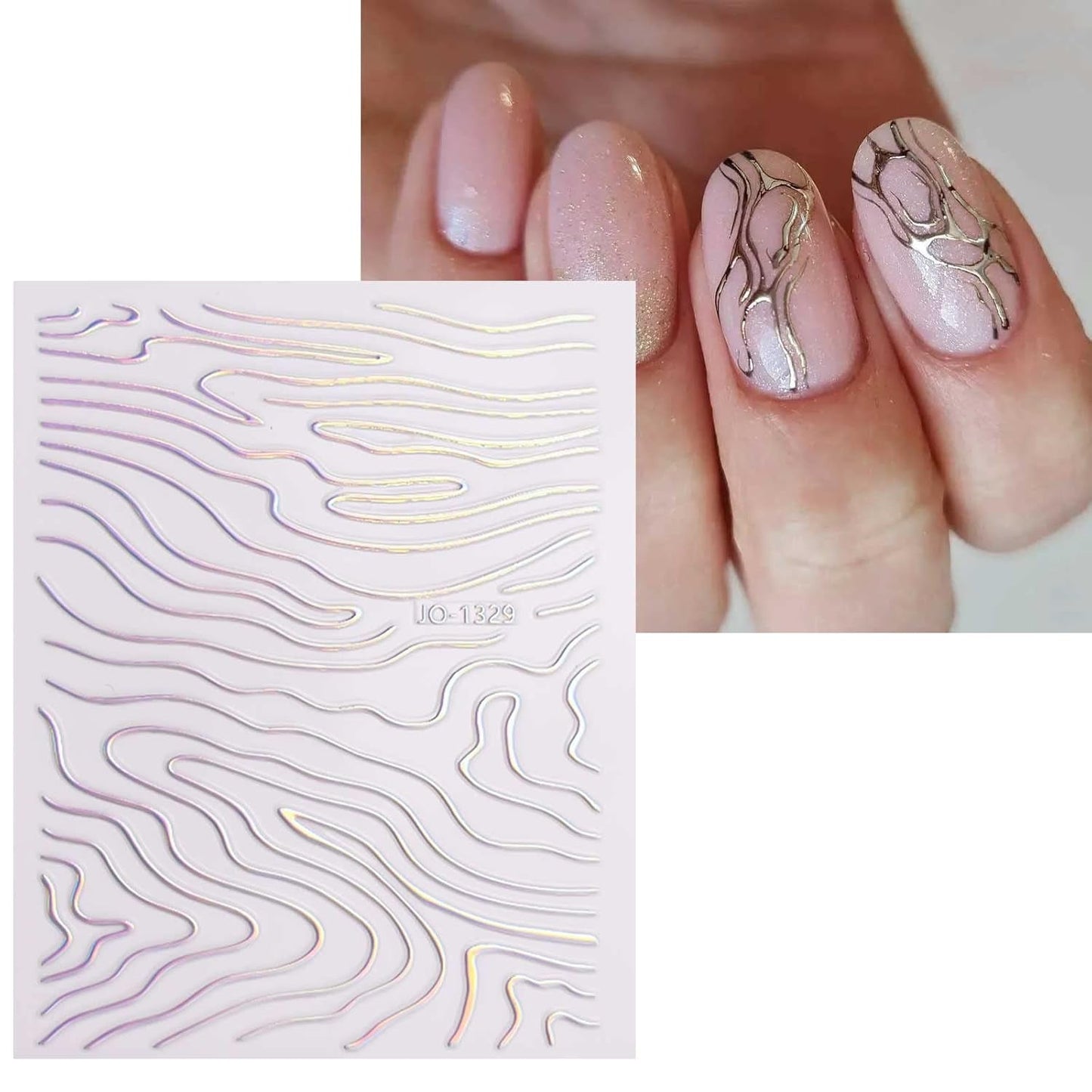JMEOWIO Nagelsticker Aurora 12 Blatt Nail Art Naklejka Selbstklebend Nagelaufkleber Holografisch Dekoration Nageldesign Zubehör