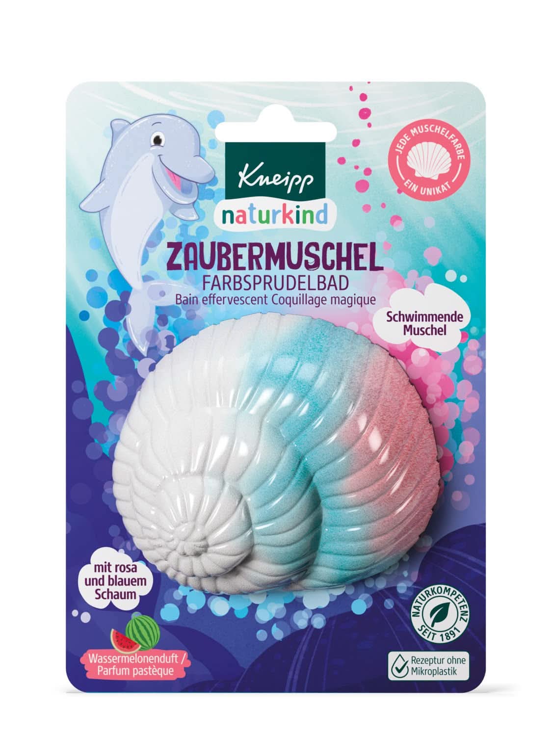 Kneipp Naturkind, dodatek do kąpieli z cennym olejkiem z pestek winogron i awokado - pływająca skórka o smaku melona dla magicznej zabawy w kąpieli - 1 szt. Naty Shop Prysznic i wanna