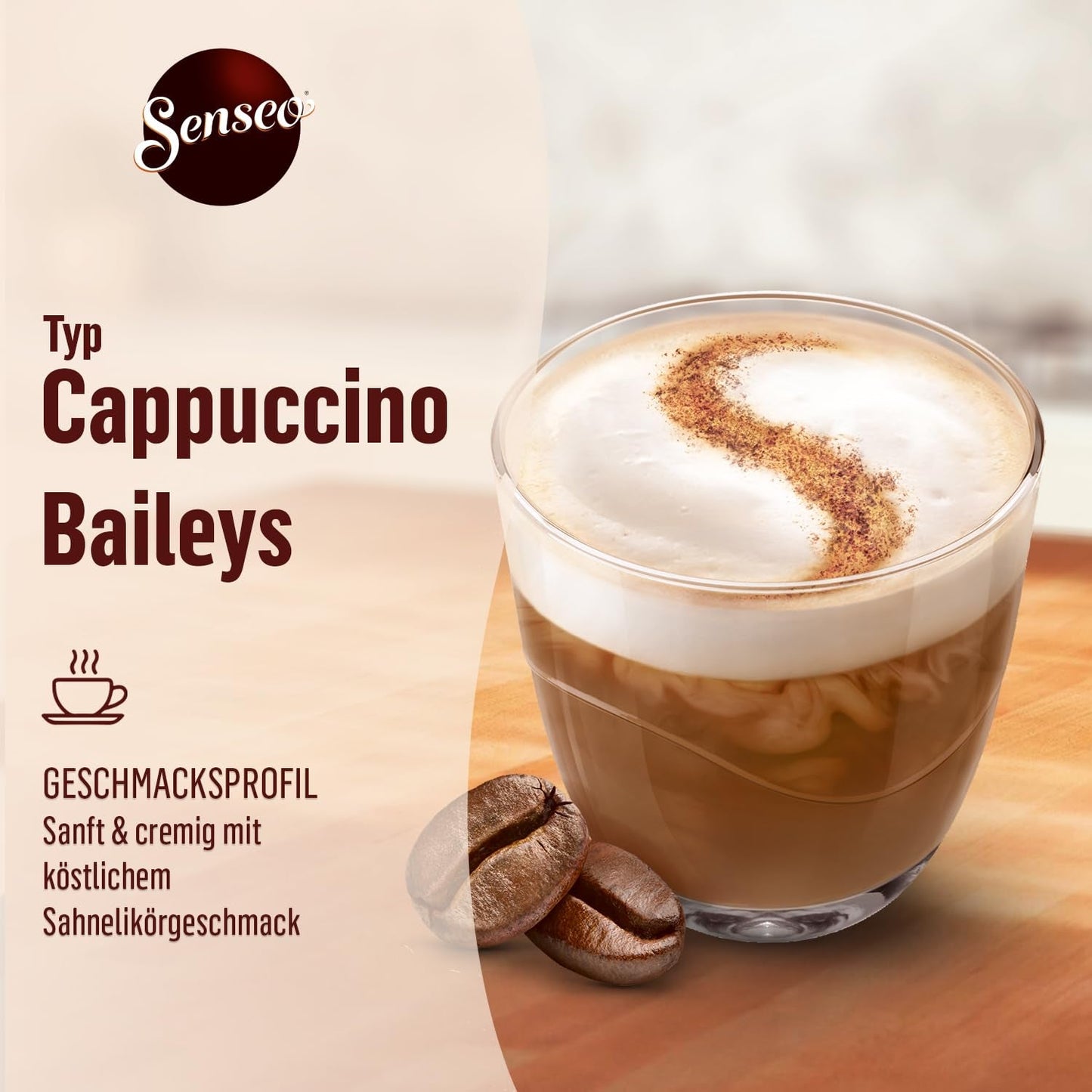 Płatki Senseo Typ Cappuccino Baileys, 5 x 8 Getränke, 40 kapsułek Kaffeepads