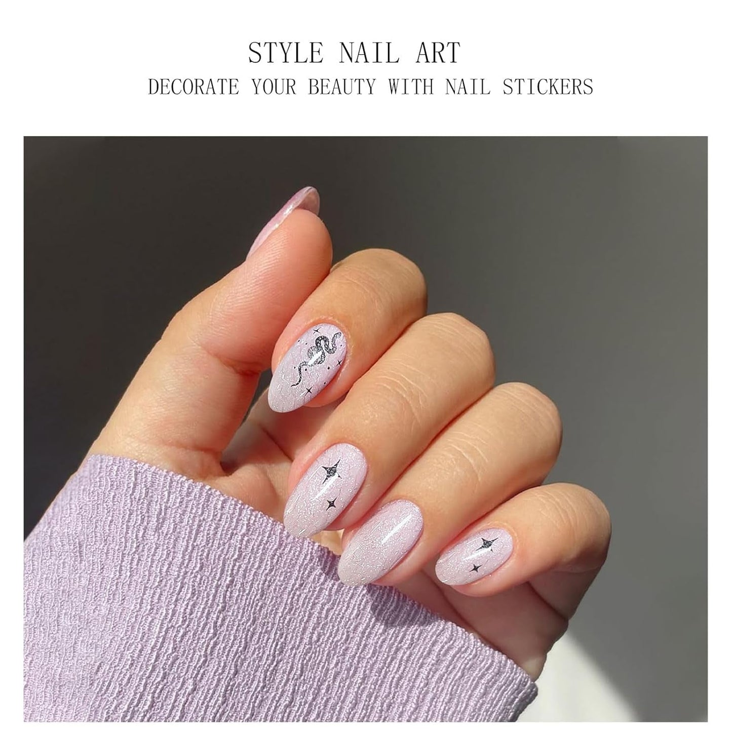 JMEOWIO Nagelfolie UV Härtend Schlange Stern Żelowe paski do paznokci UV Nagelsticker Nagelaufkleber Nail Art Dekoration Nageldesign Zubehör