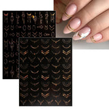JMEOWIO Nagelsticker Frühling Blume 12 Blatt Nail Art Naklejka Selbstklebend Nagelaufkleber Sommer Blumen Gold Dekoration Nageldesign Zubehör