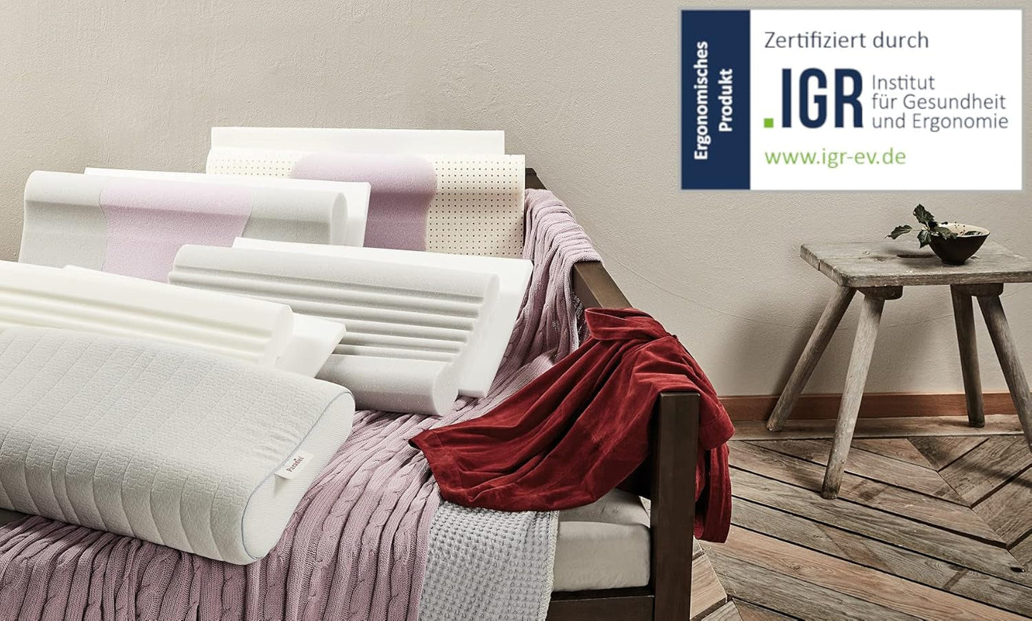 PARADIES Poduszka pod kark 40X80 cm - Revita Ergonomic - Certyfikat IGR, Ergonomiczna poduszka pod kark Wysokość: 10 Cm Poduszki ortopedyczne szyjne Naty Shop