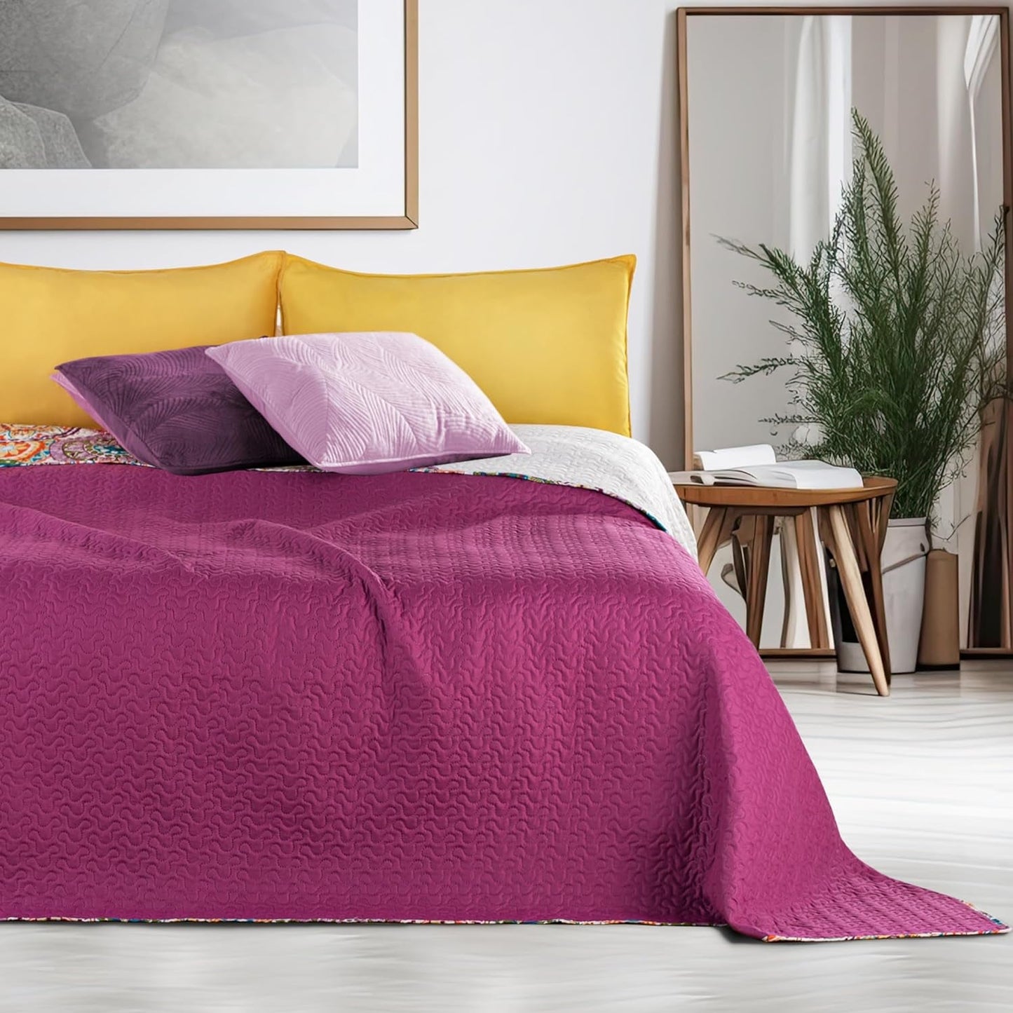 Decoking 12222 Narzuta 200X220 cm Różowy Fioletowy Biały Kolorowy Antracyt Narzuta Dwie Strony Kolorowy Różowy Biały Fioletowy Pikowanie Bibi Łóżka i Koce Besuche den DecoKing-Store