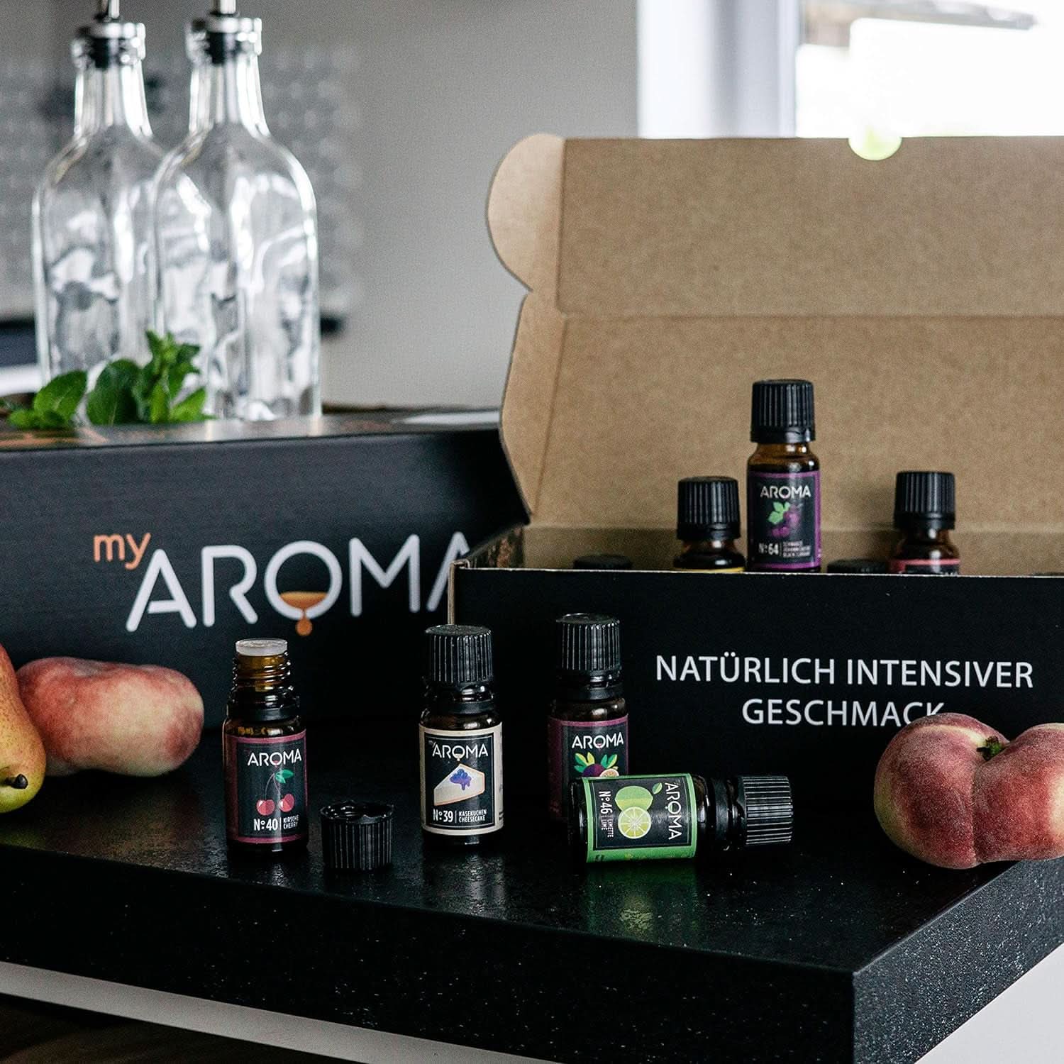 Myaroma | Zestaw: Las i łąka - Czysty naturalny aromat o smaku owocowym i o smaku owocowym (5 x 10 ml) | Bezcukrowe i niesłodzone słodziki Naty Shop