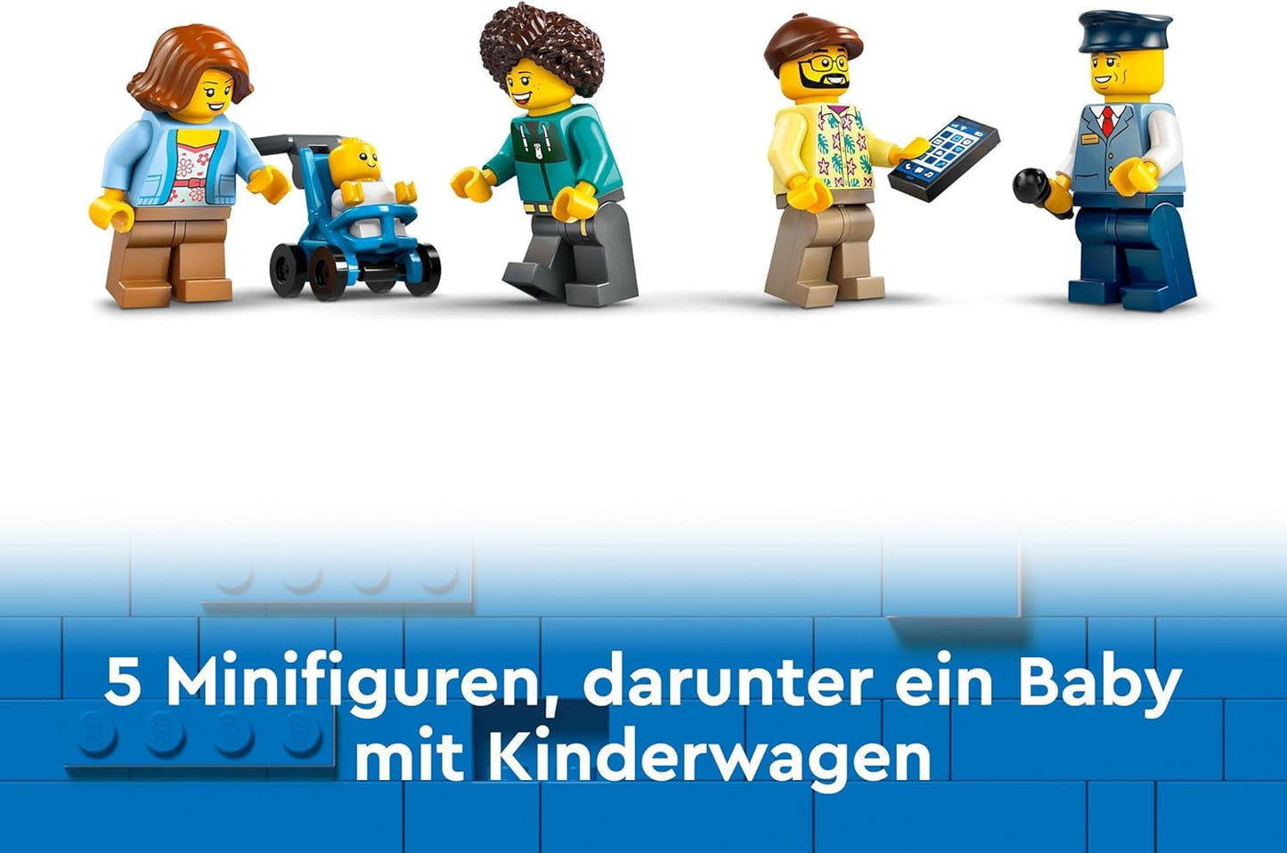 LEGO City piętrowy autobus, piętrowy autobus zabawkowy, zestaw pojazdów dla dziewcząt i chłopców od 7 lat, zawiera 5 figurek, w tym dziecko w wózku 60407 Zestawy do budowania Besuche den LEGO-Store