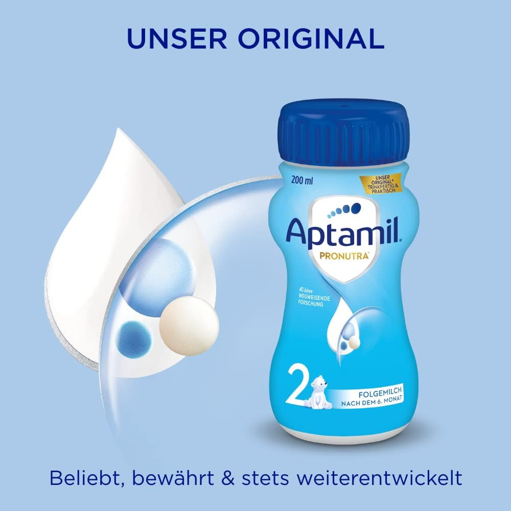 Aptamil Pronutra 2, mleko następne po 6 miesiącu, gotowe do spożycia mleko dla niemowląt (4 x 200 ml)