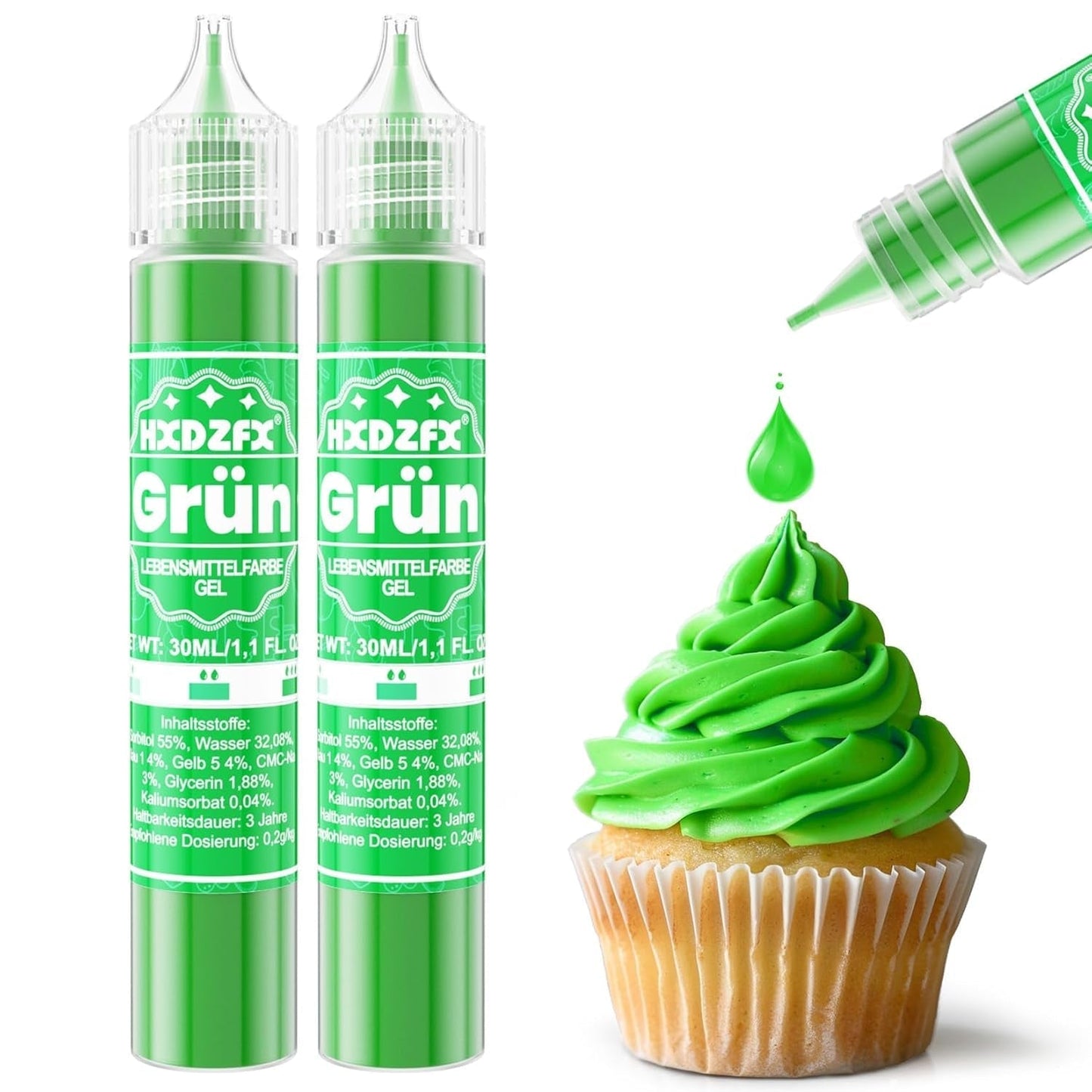 Barwnik spożywczy w żelu - HXDZFX 2×30ml, barwnik spożywczy bez cukru, silnie skoncentrowany, do dekoracji ciast, białej fondantu, makaroników, ciasteczek, wypieków, pisanek, śluzu (fiolet winogronowy)