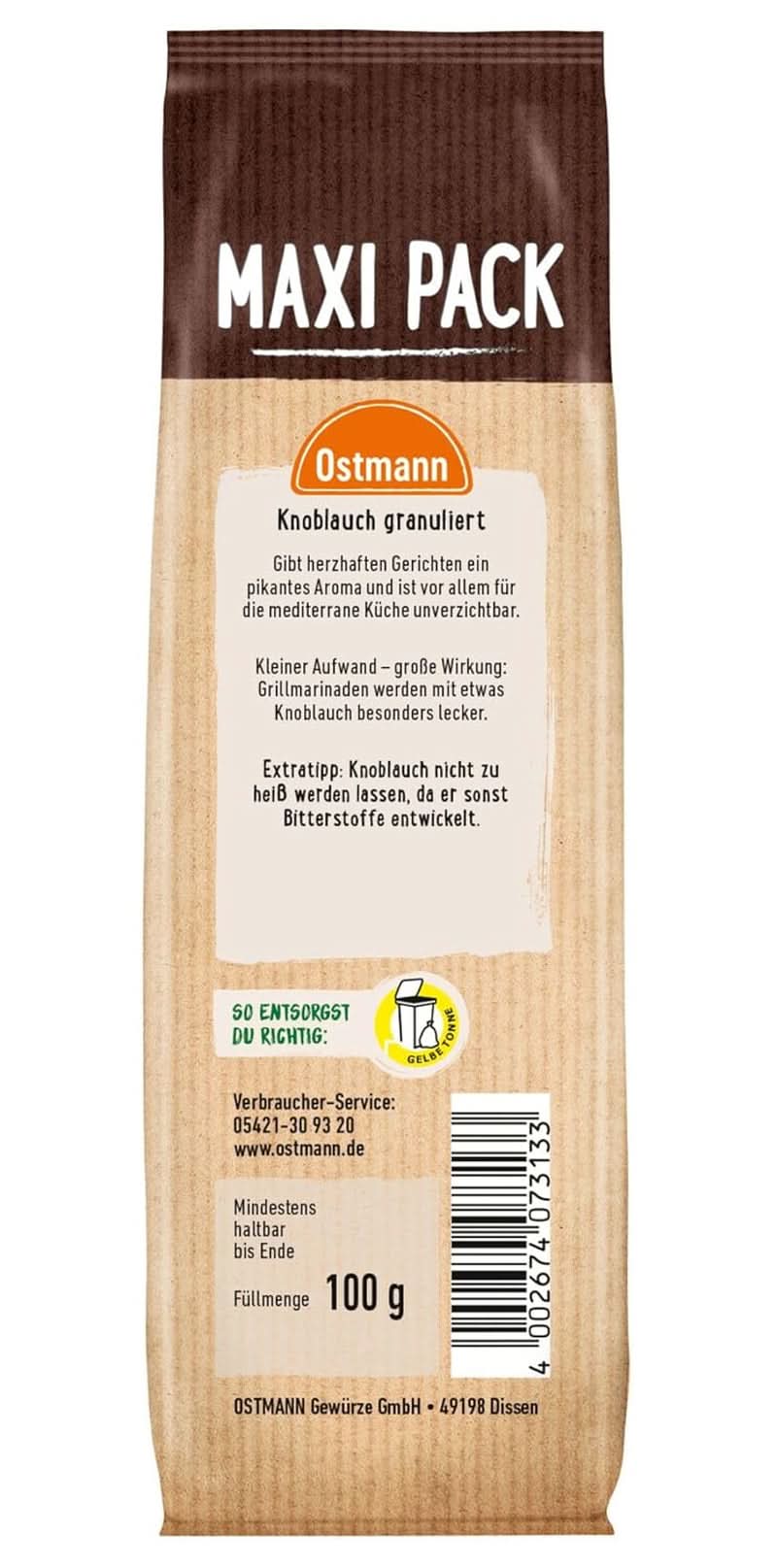 Ostmann - Czosnek granulowany, 100 gramów Condimente Naty Shop