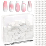 125 Nail Art Schwämme Und 4 Krallen Nail Gąbka Metallgreifer Für Ombre i Gradient Nageldesign, Nagelkunst-Schwamm Pinsel, Maniküre Zubehör Für Nägel, Nail Art Schwämme Für Babyboomer Effekte DIY