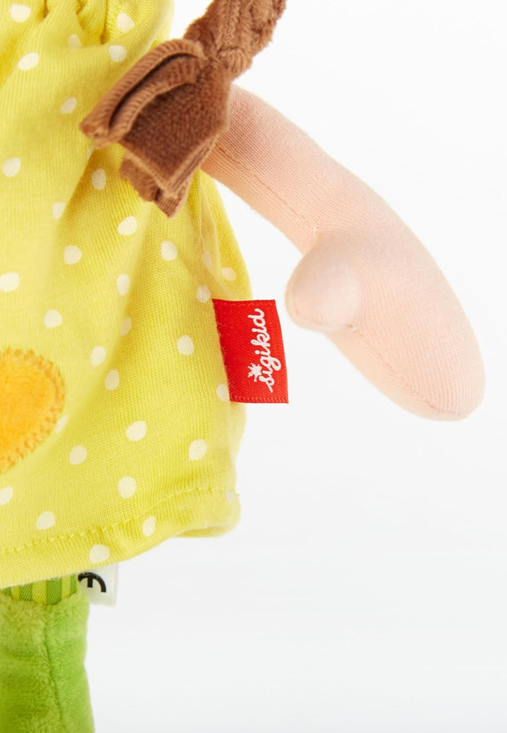 SIGIKID 39411 Mała miękka lalka dla dziewczynki, zabawka dla dziecka, zalecana od 6 miesiąca życia, żółta