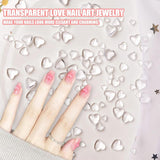 Charms do paznokci 3D Heart, 320 Stück Niedliche Klar Acryl Herz Charms do paznokci, Flatback Heart Nagel Strasssteine ​​​​4Mm 6Mm 8Mm Harz Nagelkunst Dekorationen dla Frauen Mädchen DIY Maniküre Zubehör (4Mm 6Mm 8Mm)
