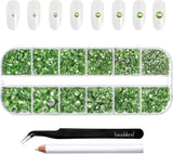 Beadsland 2500 szt. Glas Nailart Strasssteine ​​​​Kristall Flatback Edelsteine ​​​​Runde, ​​Für Handwerk Gemischt 8 Größen SS4 ~ SS30 Mit Picking Pinzette Und Stift (Kristall Weiss)