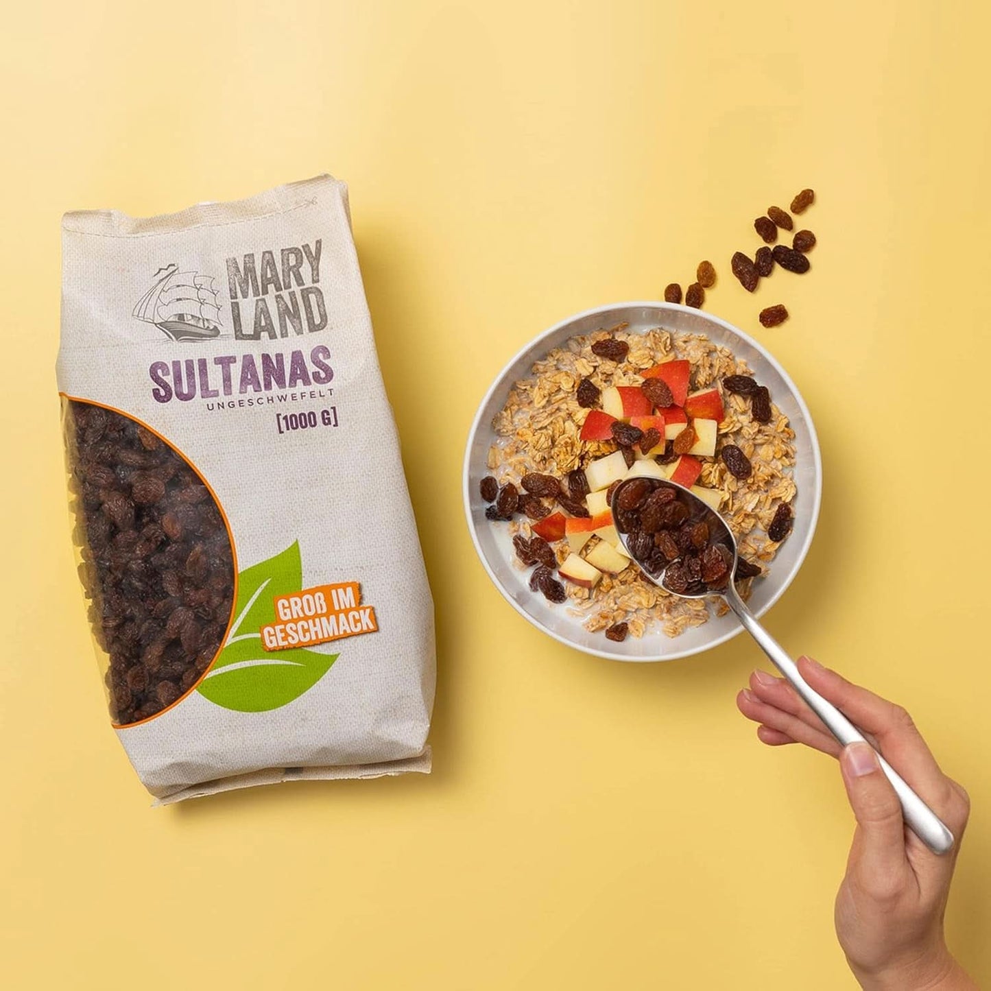 Maryland Sultanas, Rodzynki suszone, naturalnie słodkie, bez dodatku cukru - bez konserwantów, 1 Kg Produkty suszone Naty Shop