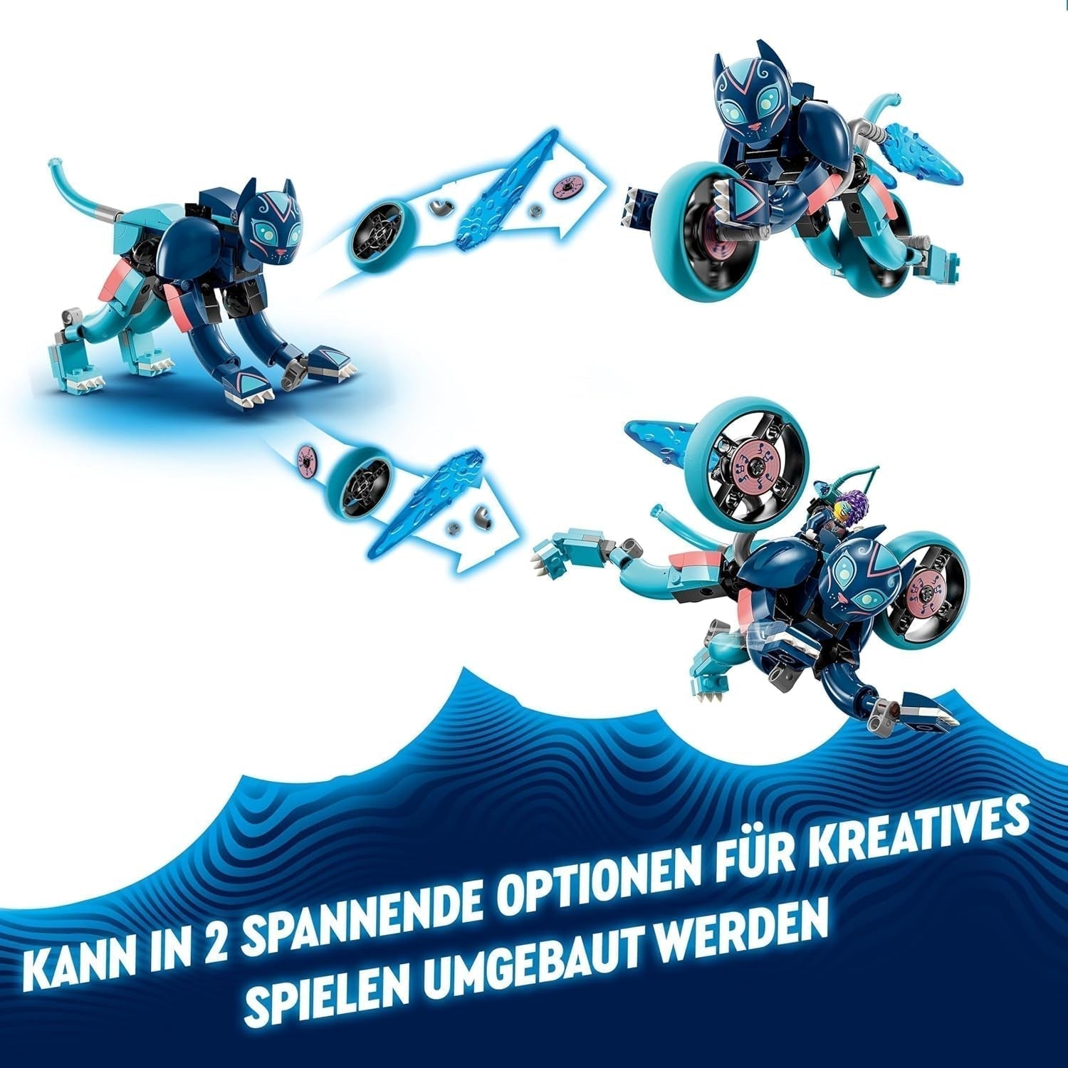 LEGO Dreamzzz Motocykl z kotem Zoey 2 w 1 prezent dla dzieci w wieku powyżej 7 lat Model zwierzęcia Zabawka z klocków konstrukcyjnych Motocykl Zestaw do zabawy fantasy dla chłopców i dziewcząt 71479 Zestawy do budowania Beuche den LEGO-Store