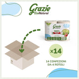 Grazie Naturalny papier toaletowy, Econatural, 56 rolek, Fibrepack Papier toaletowy z recyklingu, 100% ekologiczny, ekologiczny, z certyfikatem Ecolabel i FSC z recyklingu, wyprodukowany we Włoszech