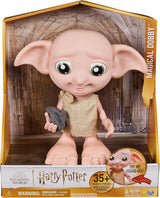 Spin Master 6067280 Wizarding World Harry Potter Magical Interactive Dobby Elf Skarpetkowa lalka, ponad 30 dźwięków i fraz, 21,6 cm, zabawka dla dzieci, czarna