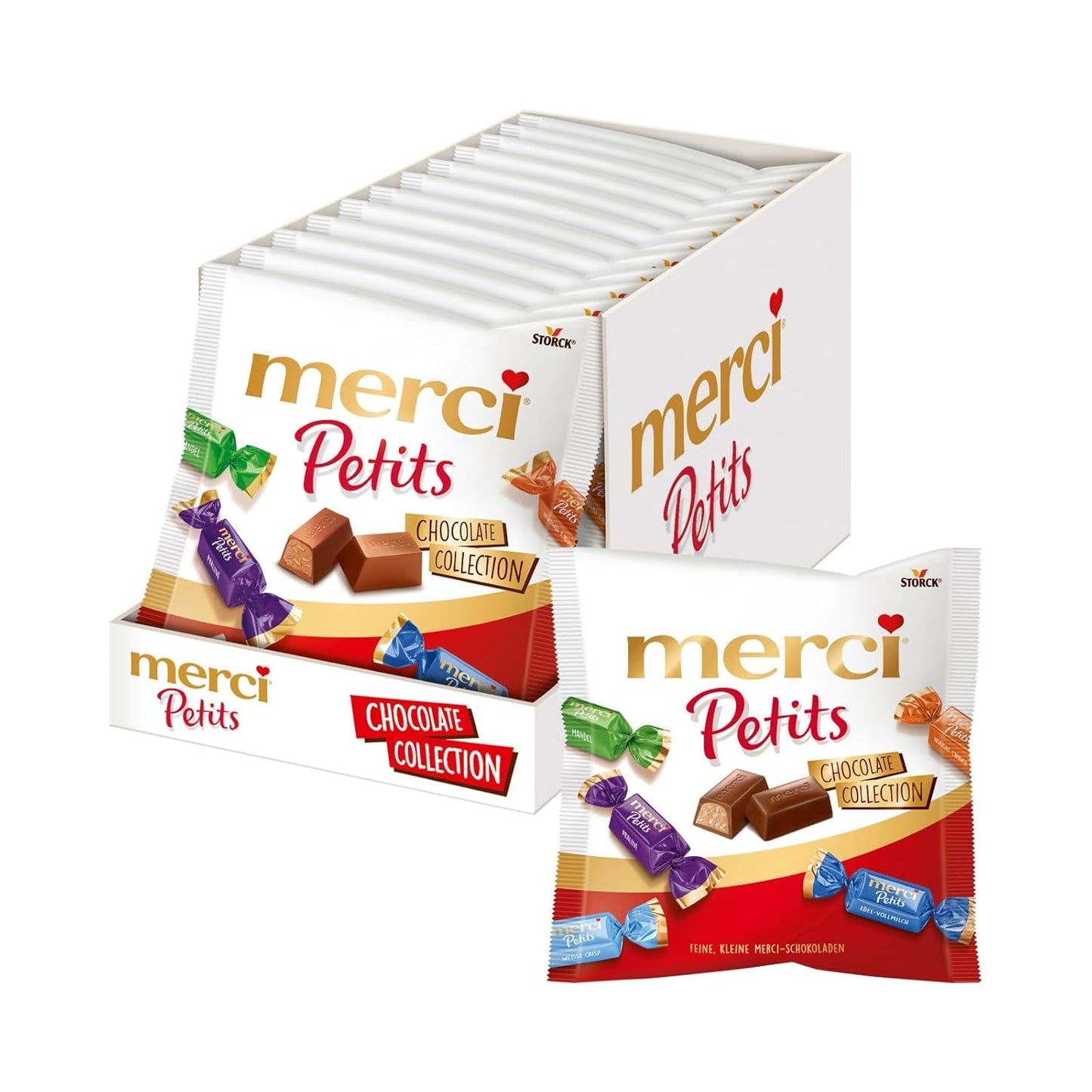 Krem kawowy Merci Petits - 12 x 125 g - Małe praliny z białej czekolady na delikatnej czekoladzie z kremem kawowym - Praliny czekoladowe pakowane pojedynczo