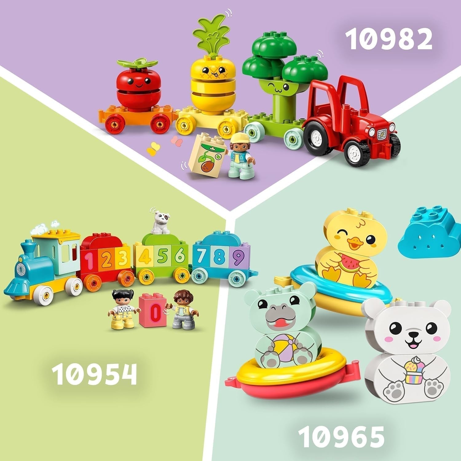 LEGO DUPLO Pociąg ze zwierzętami, zabawkowy pociąg z kołami, kreatywne budowanie i przebudowywanie figurek zwierząt, zabawka edukacyjna dla małych dzieci, prezent urodzinowy dla miłośników zwierząt dziewcząt i chłopców w wieku 1,5 roku 10412 Zestawy do budowania Besuche den LEGO-Store