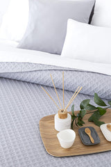 Todocama Fine Boutique narzuta ze wzorem piqué, na wiosnę, lato, jesień i zimę, 100% super miękka mikrofibra, wielofunkcyjny koc, 140/150/160-250 X 260 cm, jasnoszary Łóżka i koce Beuche den Todocama-Store