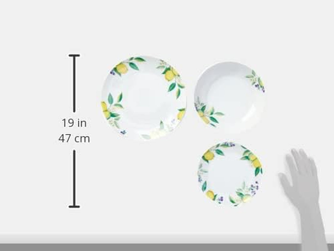 Excelsa Zestaw zastawy stołowej Lemon, 18 elementów, porcelana, biały/cytrynowy
