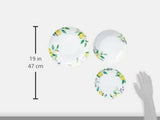 Excelsa Zestaw zastawy stołowej Lemon, 18 elementów, porcelana, biały/cytrynowy