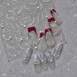 JMEOWIO 3D Nagelsticker Perlenlinie Nail Art Naklejka Selbstklebend Nagelaufkleber 5D Stereoskopisch Dekoration Nageldesign Zubehör 1 Blatt