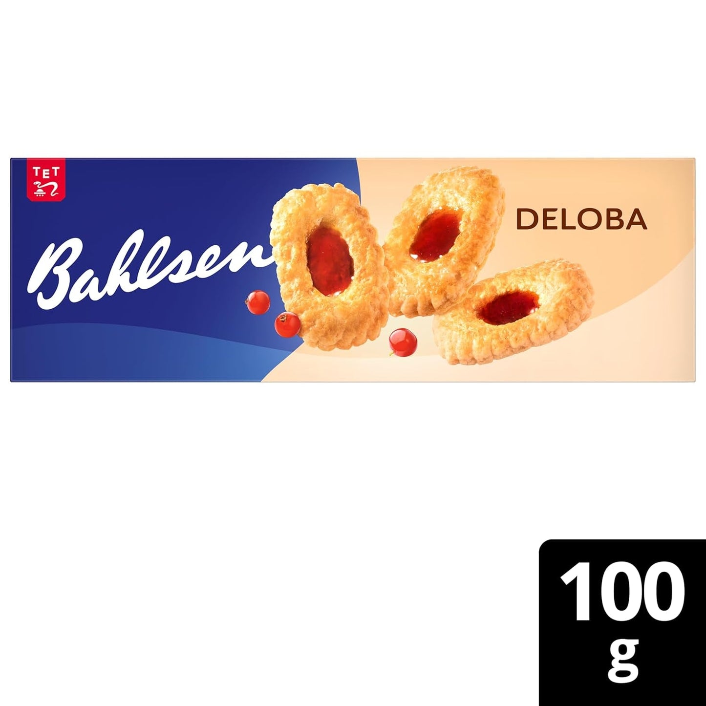 Bahlsen Deloba - 1 opakowanie - Ciasto francuskie z czarną porzeczką i wiśniami (1 x 100g)