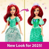 Lalka Mattel Disney Princess Ariel, długie włosy do stylizacji, możliwość pozycjonowania, odpinane buty i opaska na głowę, prezenty Disneya, zabawka dla dzieci w wieku od 3 lat, HLW10