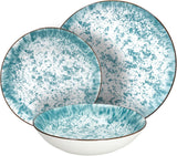 Kalos, komplet obiadowy na 6 osób, 18 elementów, porcelana, kolor jasnoniebieski